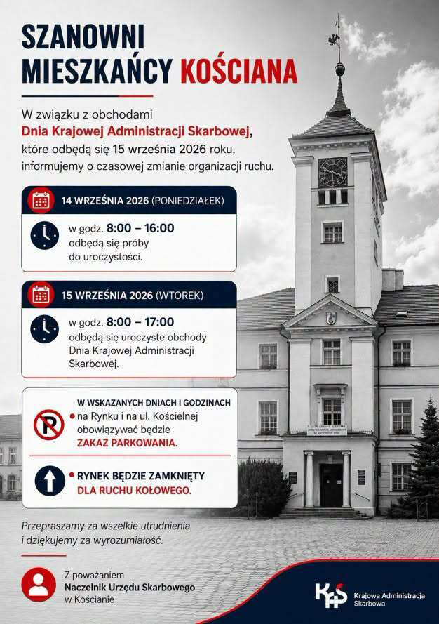 Zmiana organizacji ruchu rynek koscian obchody KAS