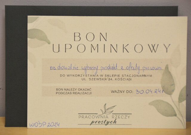 Bon upominkowy na dowolnie wybrany produkt z oferty - Pracownia Rzeczy Prostych