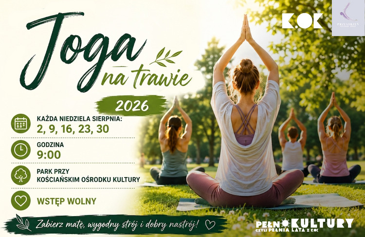 Joga na trawie w parku KOK